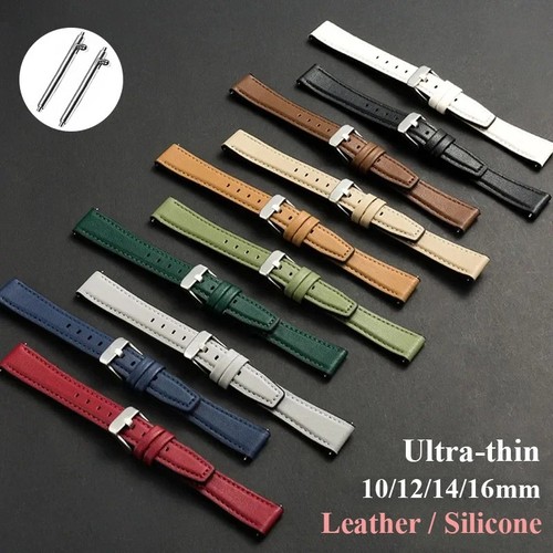 Ultra thin leather watch band - ultra-thin,