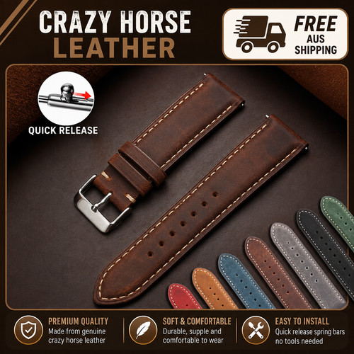 Genuine leather watch strap - leather,